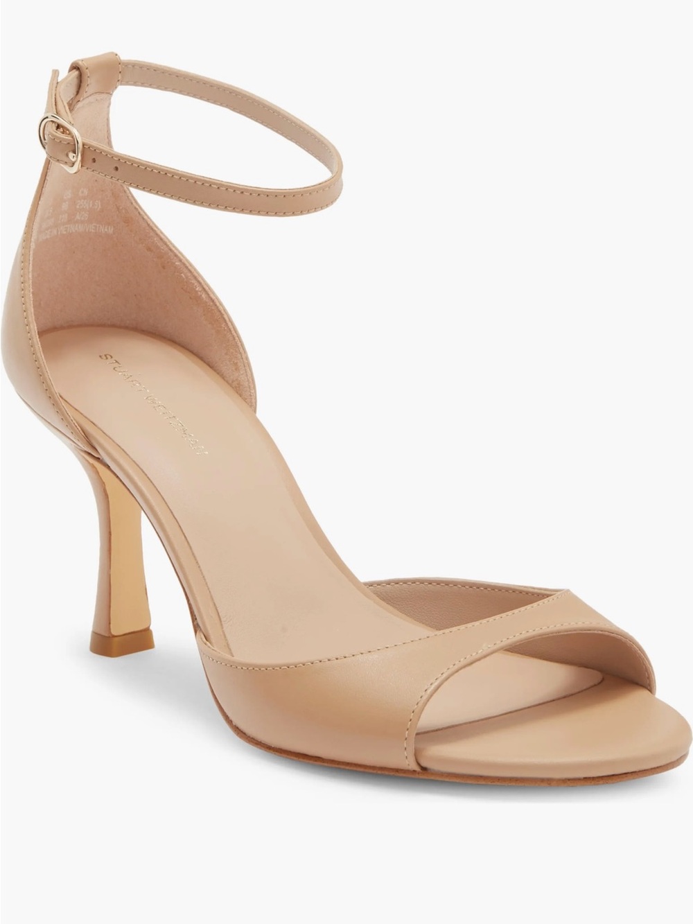 Stuart Weitzman Nude Beige Ankle-Strap Sandal